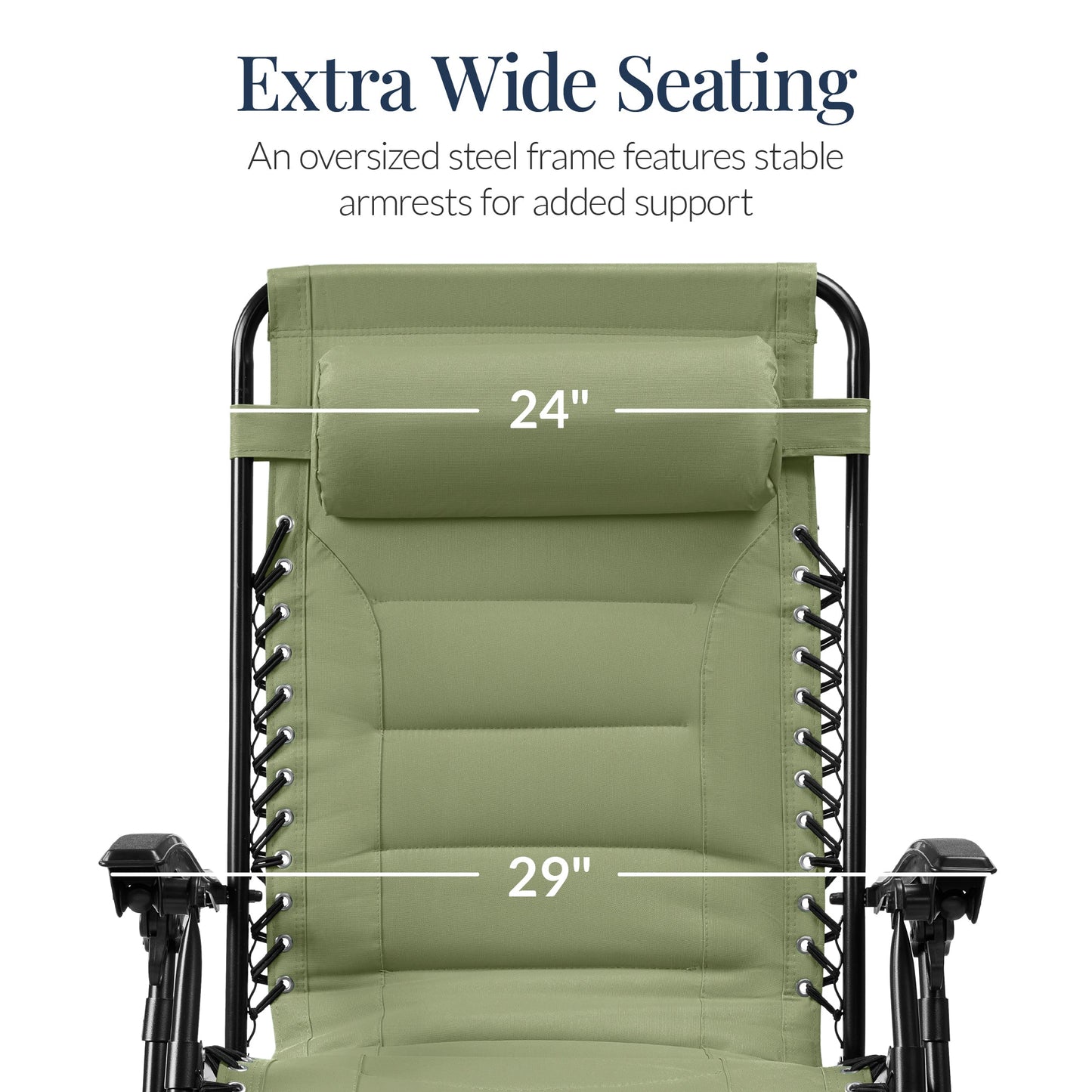 Oversized Padded Zero Gravity Chair, Folding Recliner w/ Headrest, Side Tray