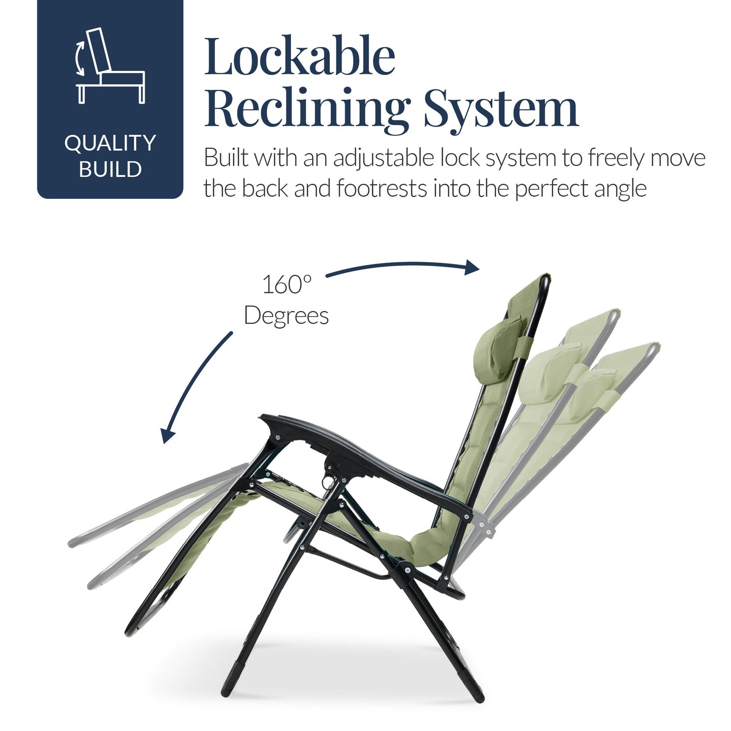 Oversized Padded Zero Gravity Chair, Folding Recliner w/ Headrest, Side Tray
