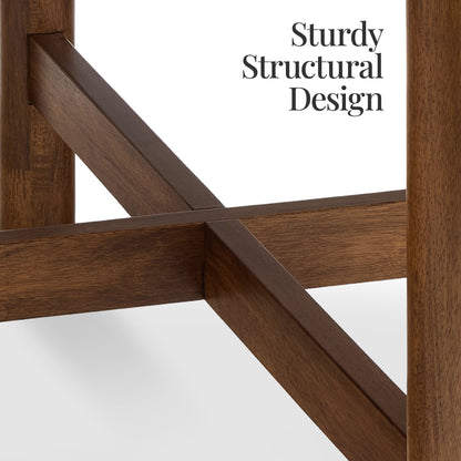 47In Round Solid Wood Dining Table, Modern Farmhouse Table For 4, Space Saving, Easy Assembly