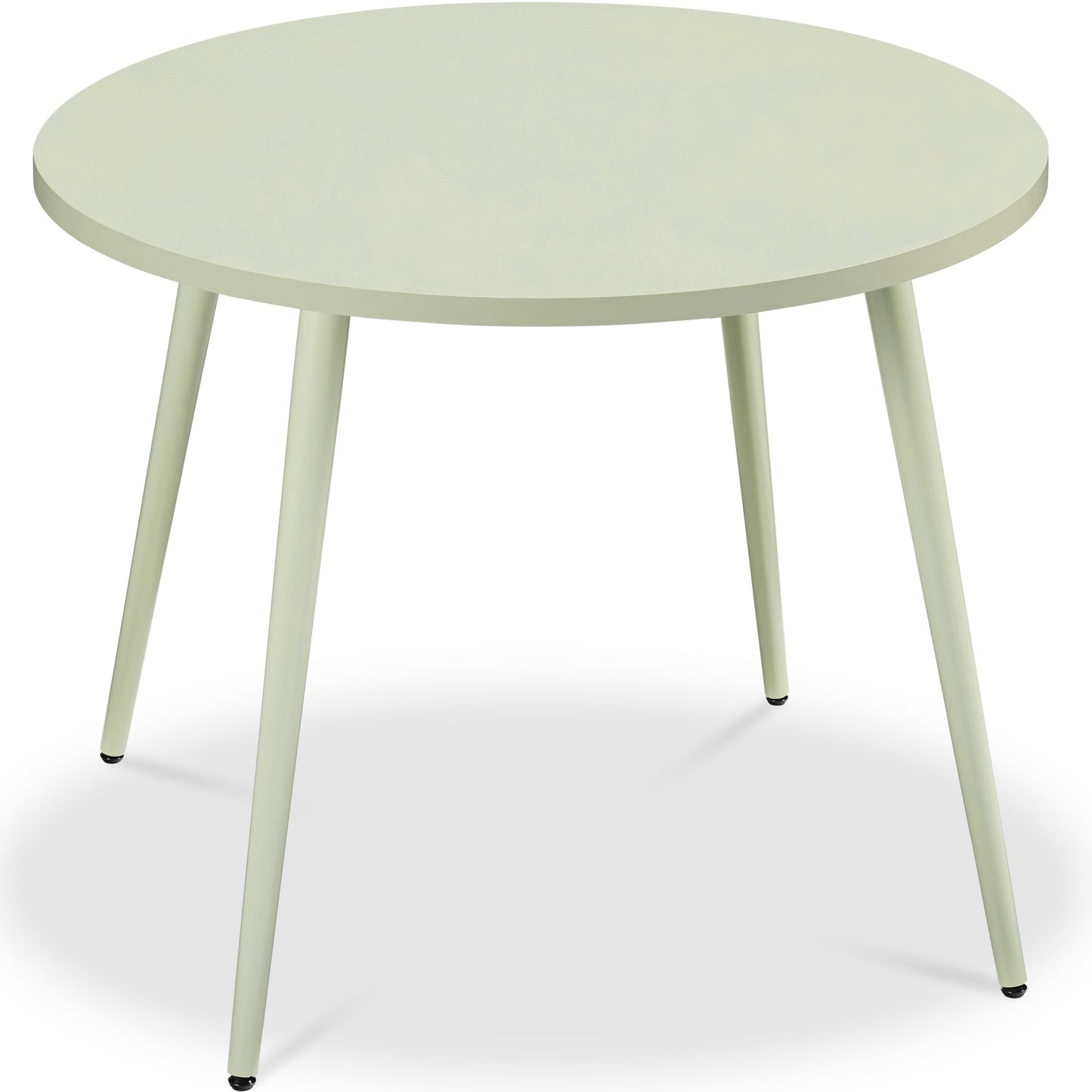 Round Mid-Century Modern 35.5in Dining Table, Dinette for Home or Kitchen w/Wood Finish Steel Legs