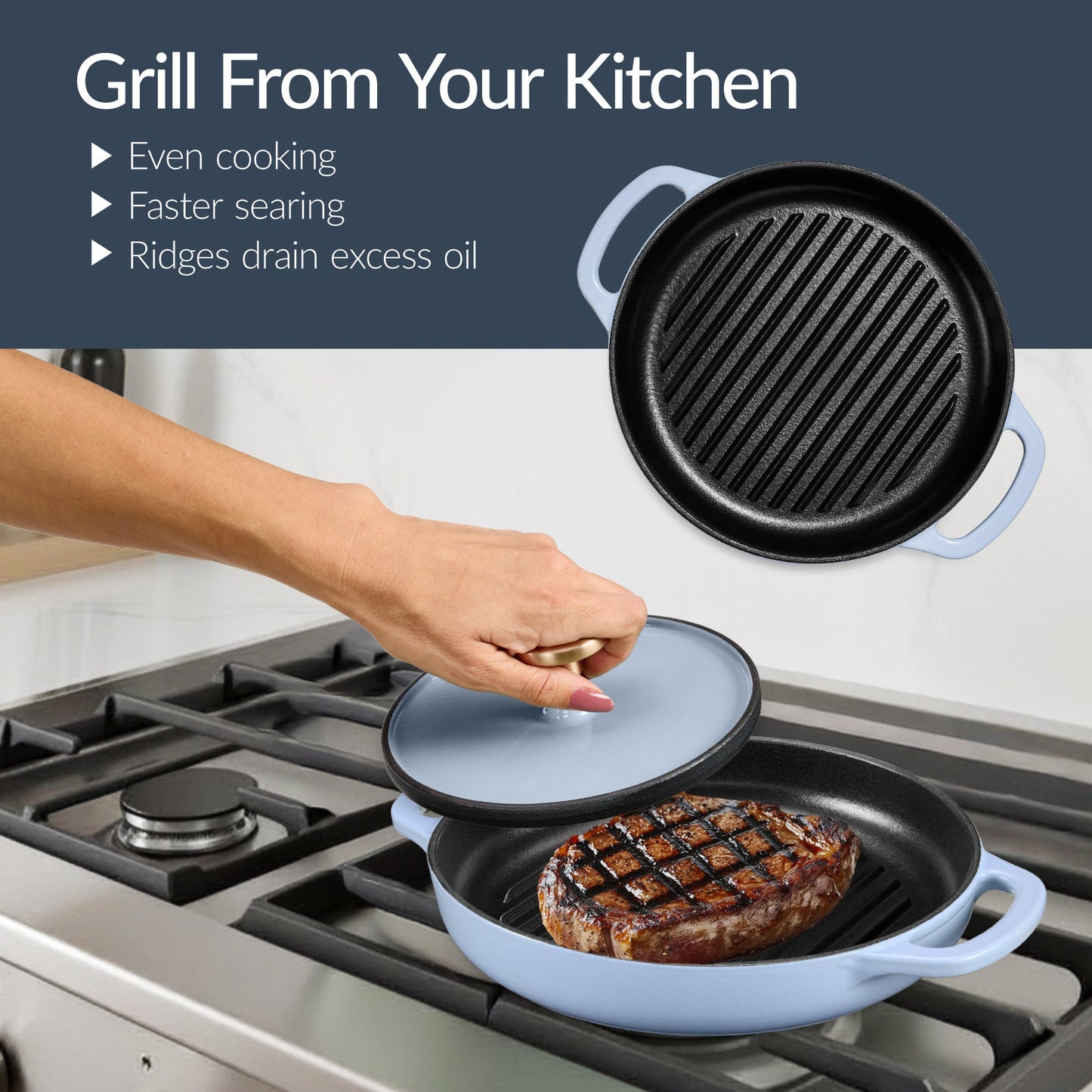 6-Piece Enameled Cast Iron Cookware Set