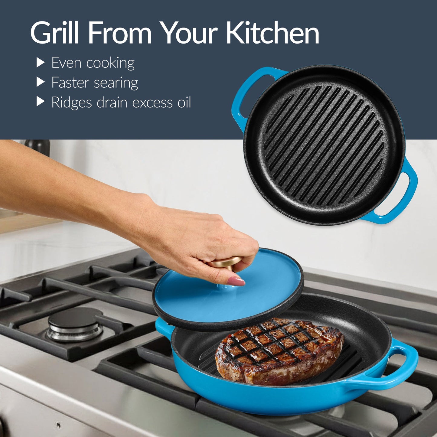 6-Piece Enameled Cast Iron Cookware Set