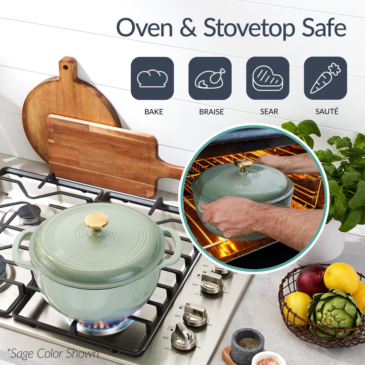 6-Piece Enameled Cast Iron Cookware Set