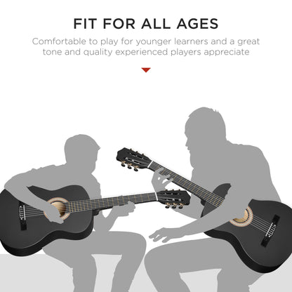 Beginner Acoustic Guitar Set w/ Case, Strap, Extra Strings - 38in