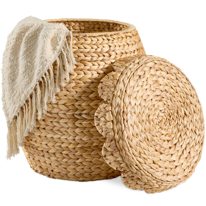 Scalloped Hyacinth Storage Tote Basket