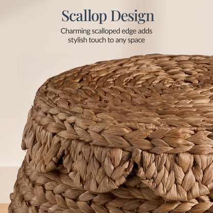 Scalloped Hyacinth Storage Tote Basket