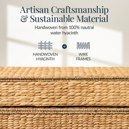 2 PC Water Hyacinth Nesting Underbed Storage Baskets