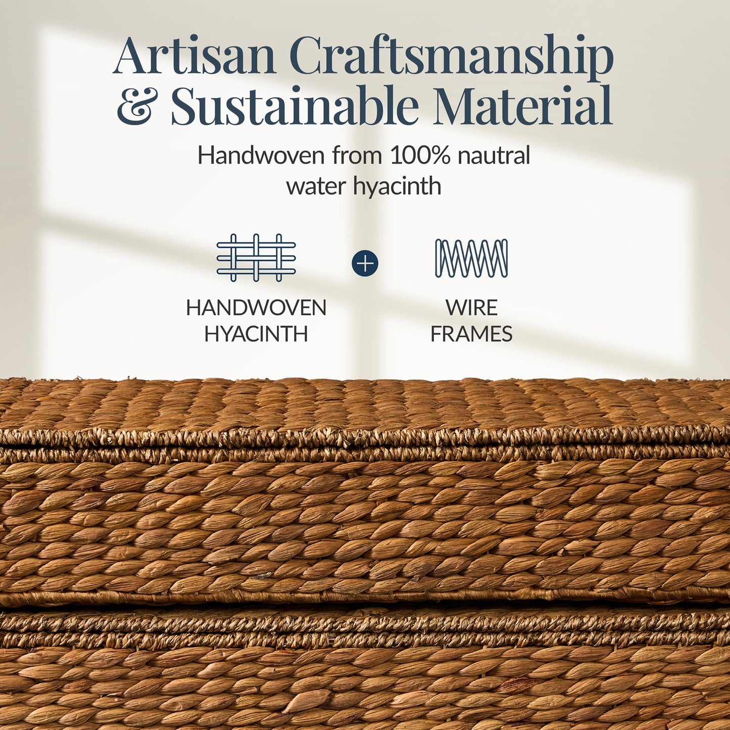 2 PC Water Hyacinth Nesting Underbed Storage Baskets