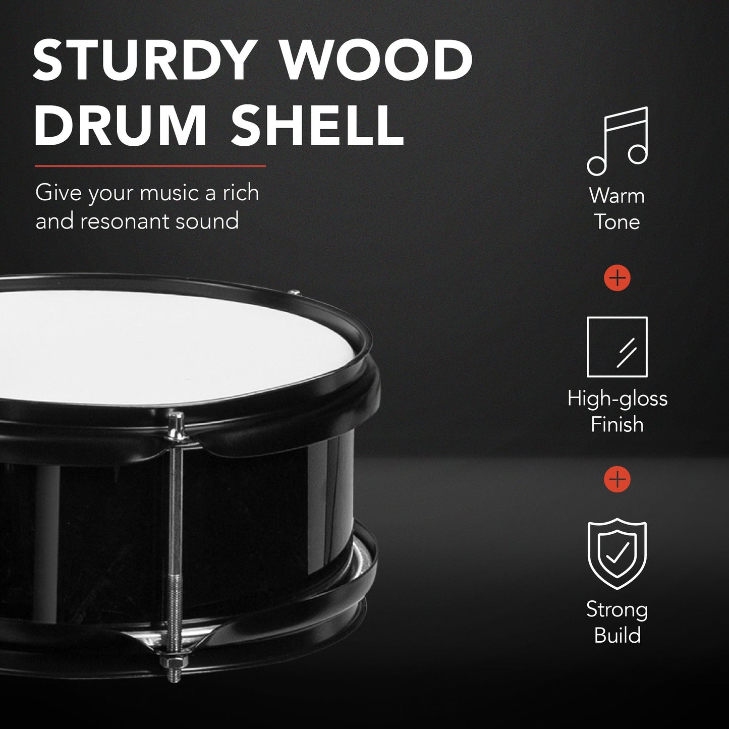 Kids Beginner 3-Piece Drum, Musical Instrument Set w/ Sticks, Stool, Pedal