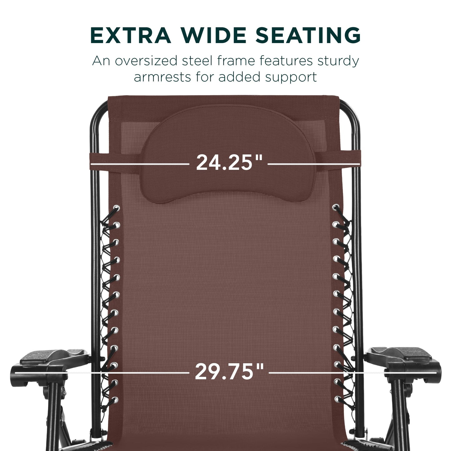 Oversized Reclining Zero Gravity Chair Lounger w/ Cup Holder, Pillow