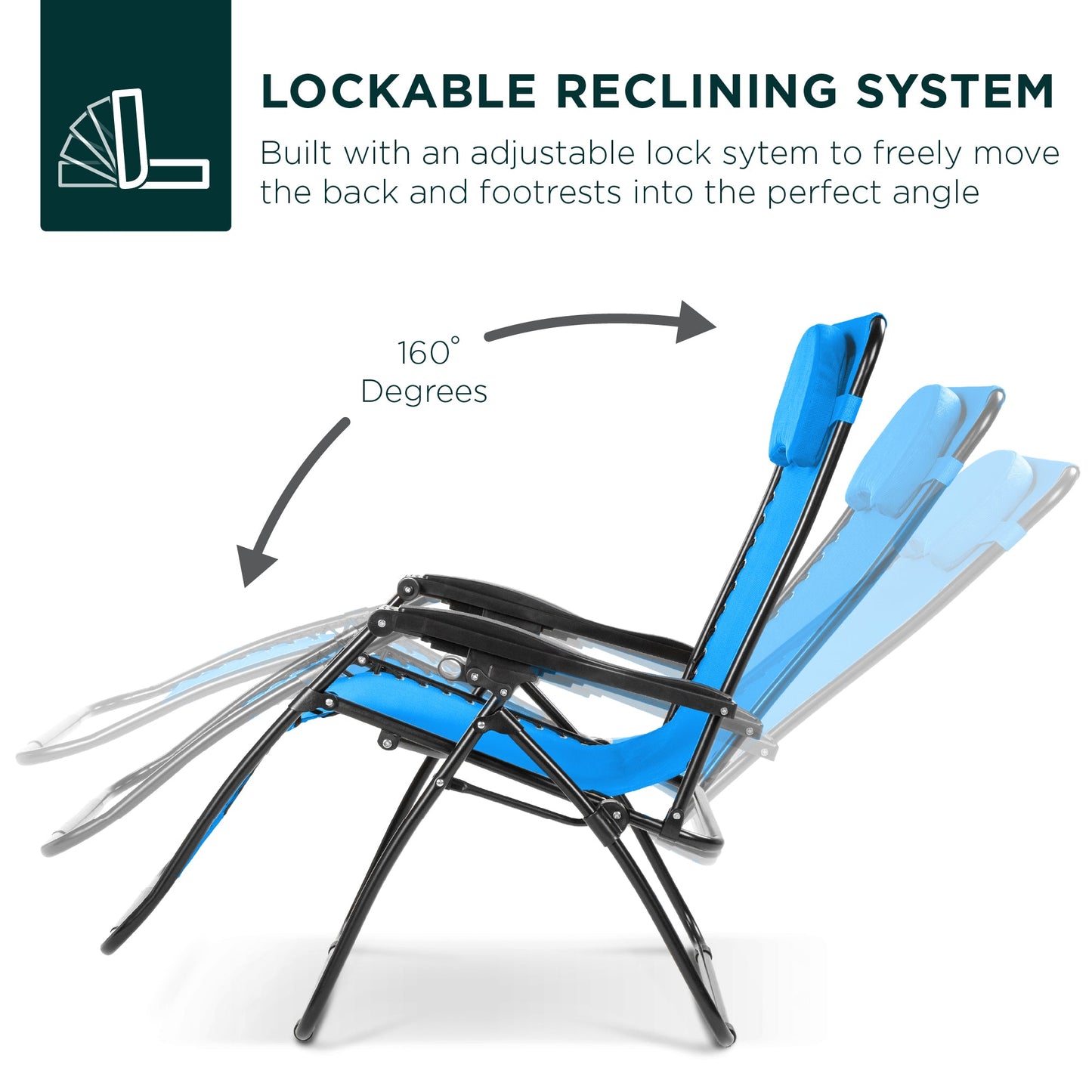 Oversized Reclining Zero Gravity Chair Lounger w/ Cup Holder, Pillow