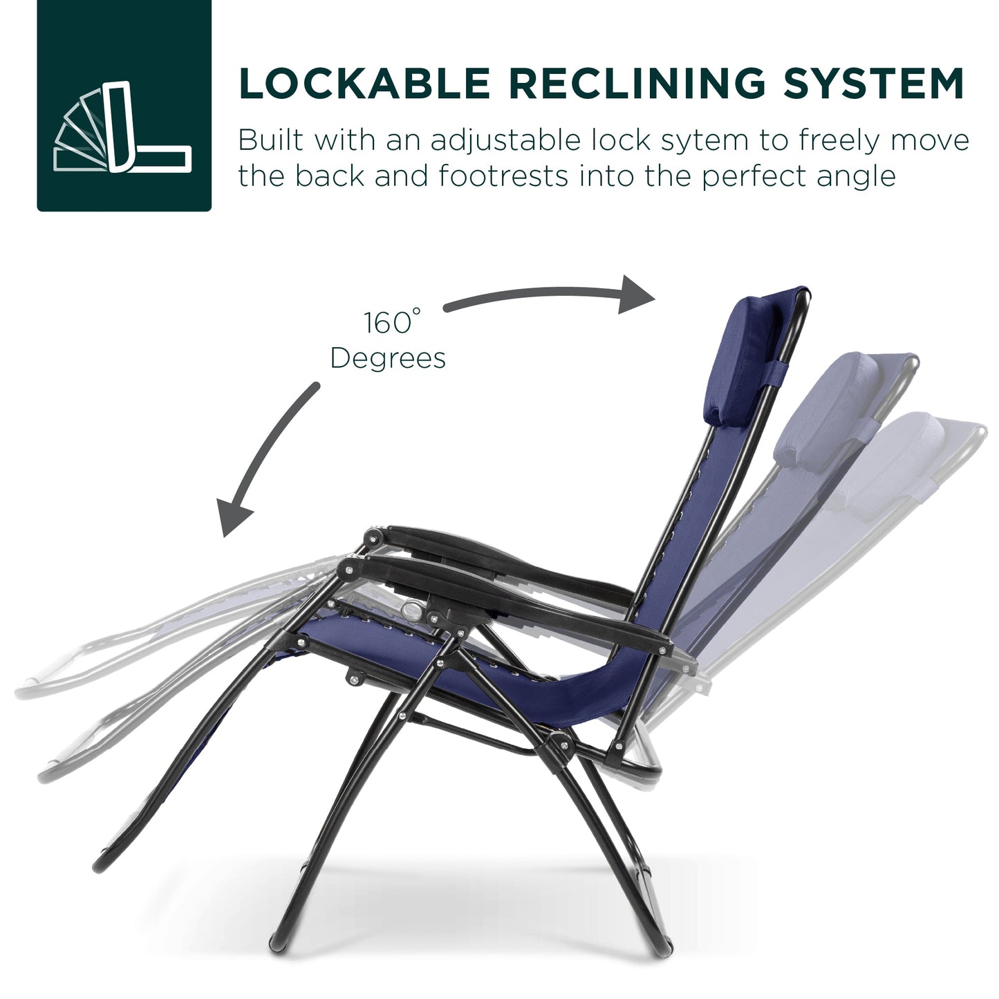 Oversized Reclining Zero Gravity Chair Lounger w/ Cup Holder, Pillow