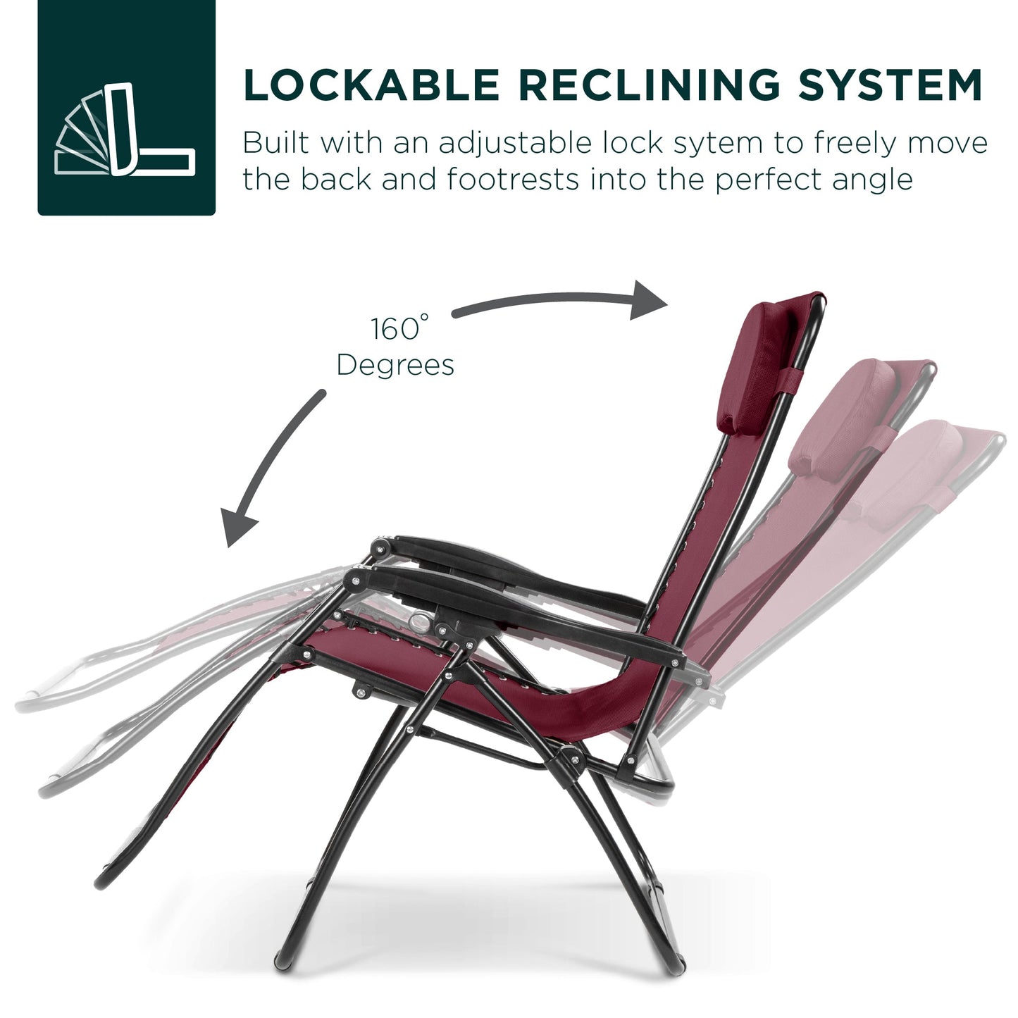 Oversized Reclining Zero Gravity Chair Lounger w/ Cup Holder, Pillow