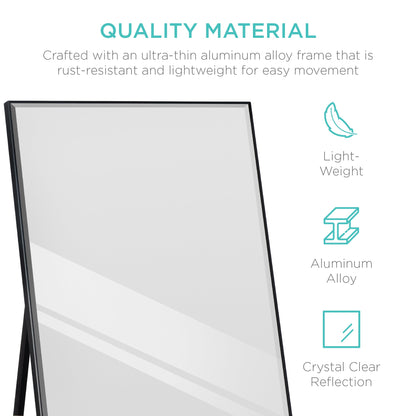 Large Full Length Mirror, Wall Hanging & Leaning Floor Mirror - 65x22in