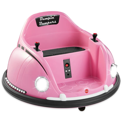 6V Kids Ride On Bumper Car Toy w/ Remote, Harness, Lights, 360 Degree Spin