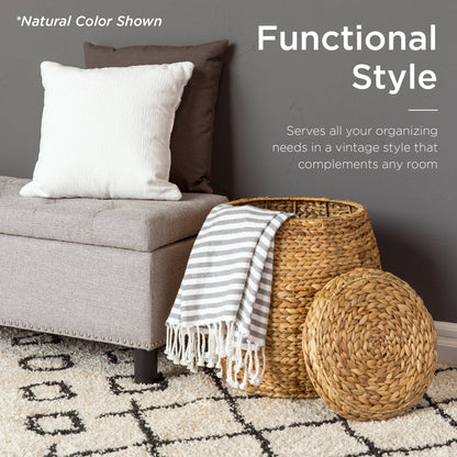 Multipurpose Hyacinth Storage Tote Basket