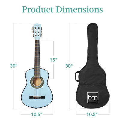 Kids Acoustic Guitar Beginner Starter Kit w/ Carrying Case - 30in