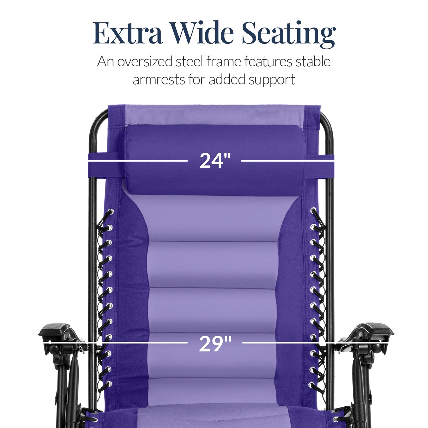 Oversized Padded Zero Gravity Chair, Folding Recliner w/ Headrest, Side Tray