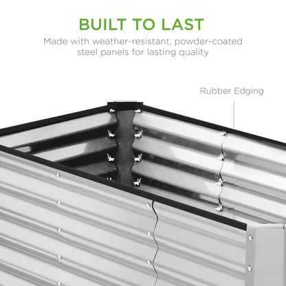 Outdoor Raised Metal Garden Bed for Vegetables, Flowers, Herbs - 4x2x2ft