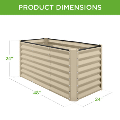 Outdoor Metal Raised Garden Bed for Vegetables, Flowers, Herbs - 4x2x2ft