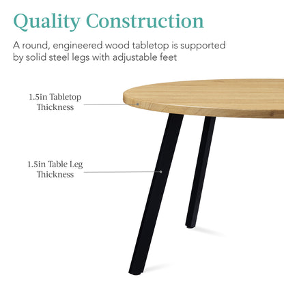 Round Dining Table w/Steel Legs