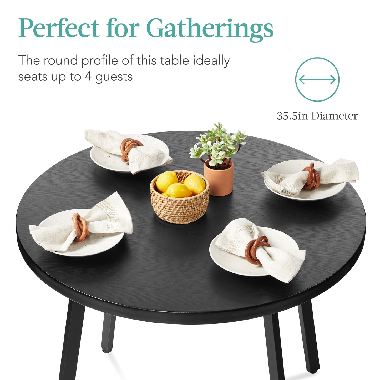 Round Dining Table w/Steel Legs