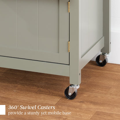 Rolling Kitchen Island Cart, Cabinet W/ Drawer, Sliding Tray, Outlet, Wheels