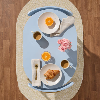 3-Piece Oval Dining Table Set, Small Kitchen Set w/ 2 Chairs