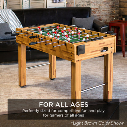 Foosball Game Table, Arcade Table Soccer w/ 2 Cup Holders, 2 Balls - 48in