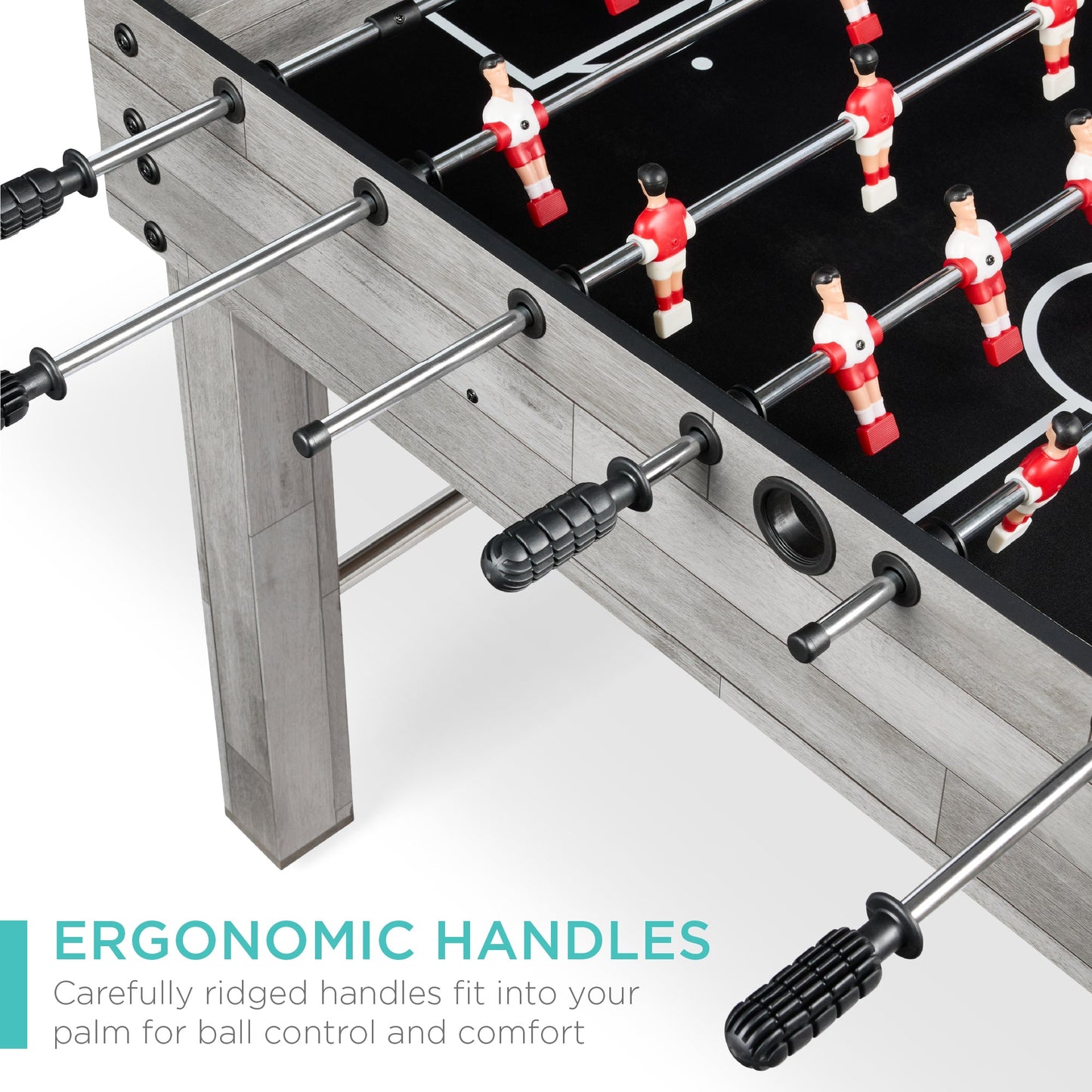 Foosball Game Table, Arcade Table Soccer w/ 2 Cup Holders, 2 Balls - 48in