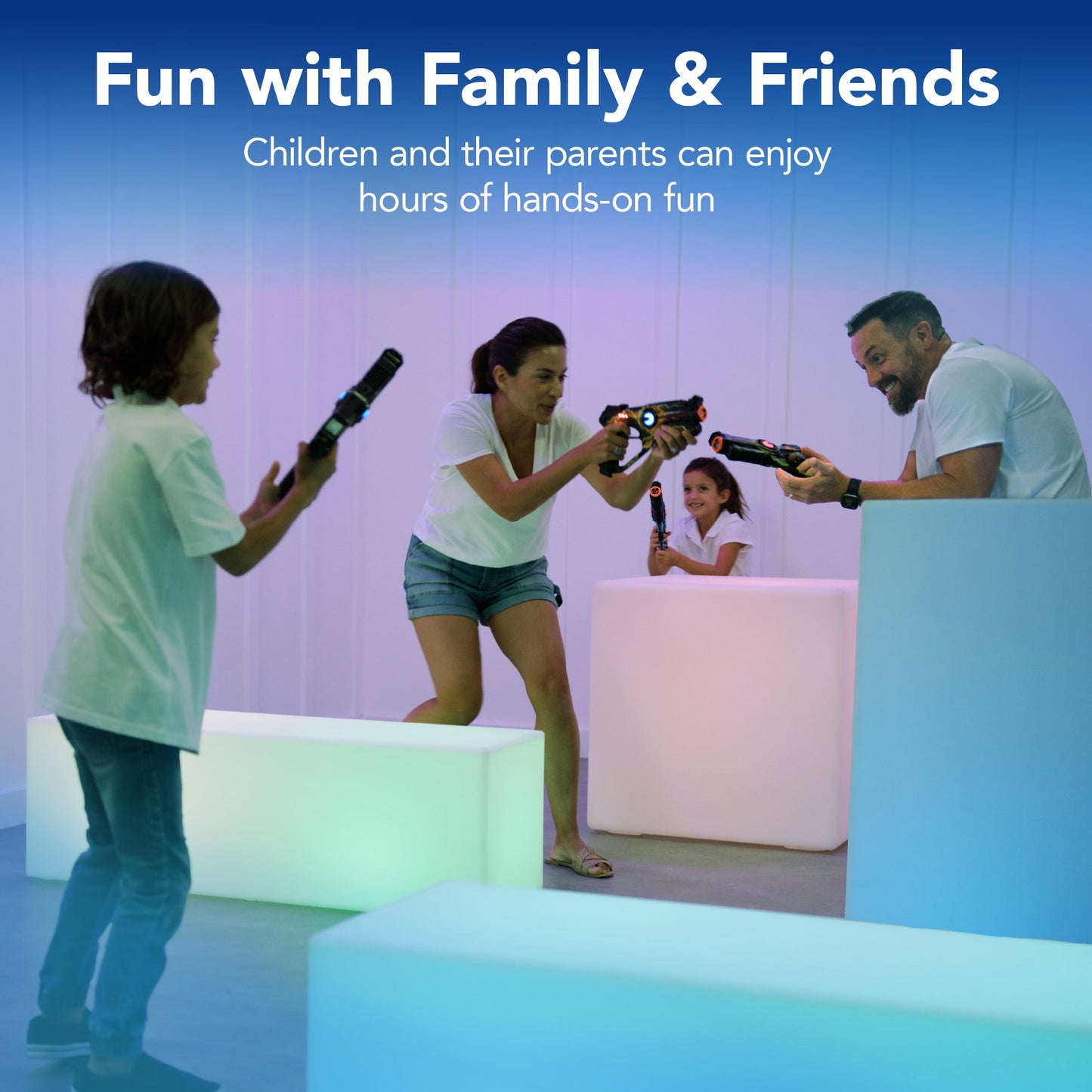 Set of 4 Rechargeable Laser Tag Blasters w/ Docking Station, No Vests Needed