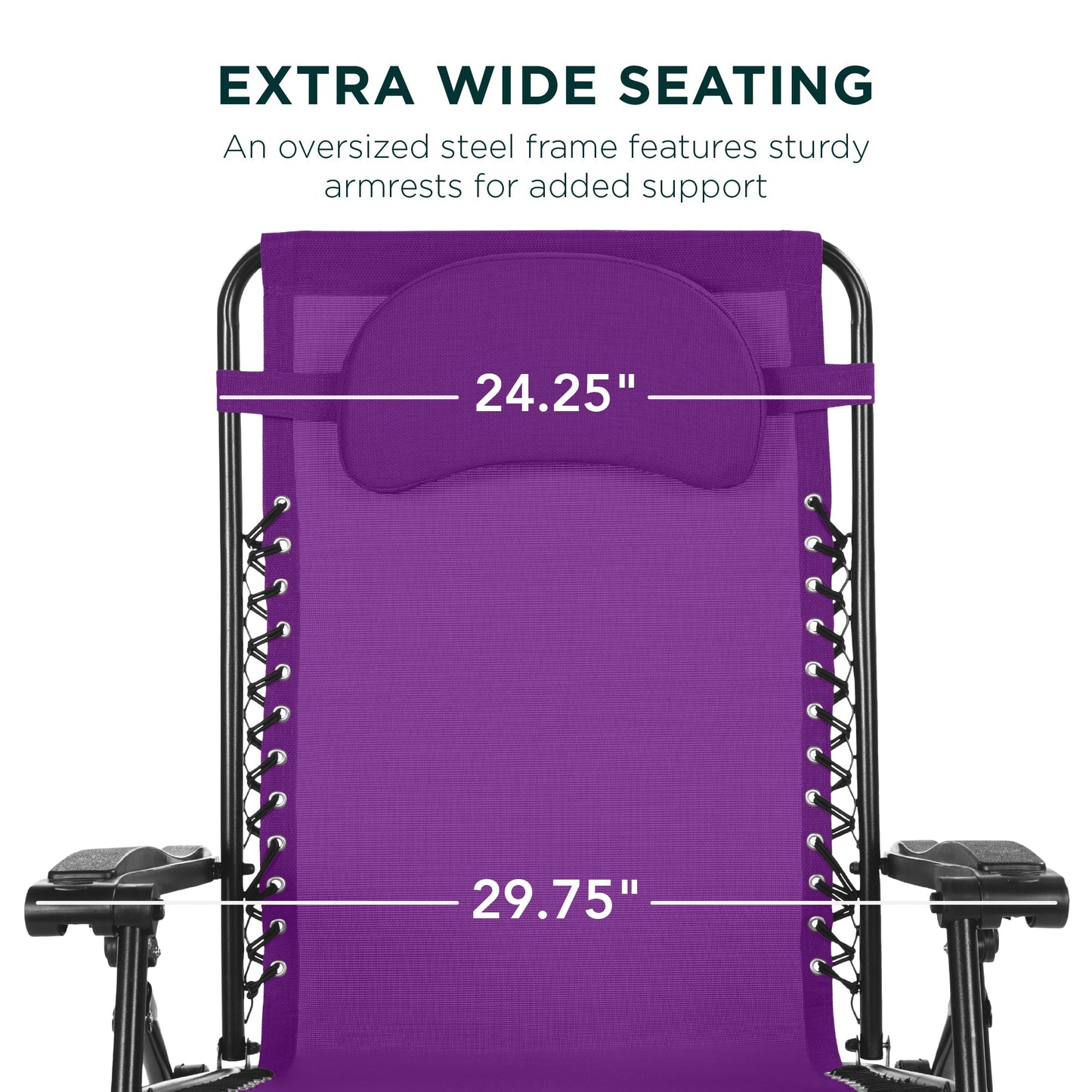 Oversized Reclining Zero Gravity Chair Lounger w/ Cup Holder, Pillow
