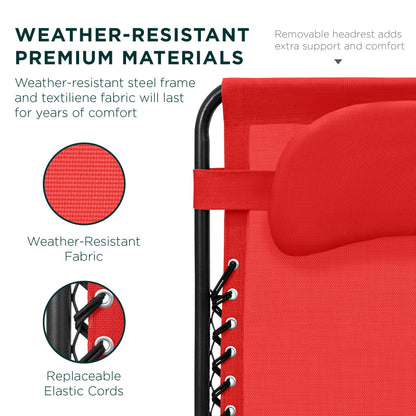 Oversized Reclining Zero Gravity Chair Lounger w/ Cup Holder, Pillow