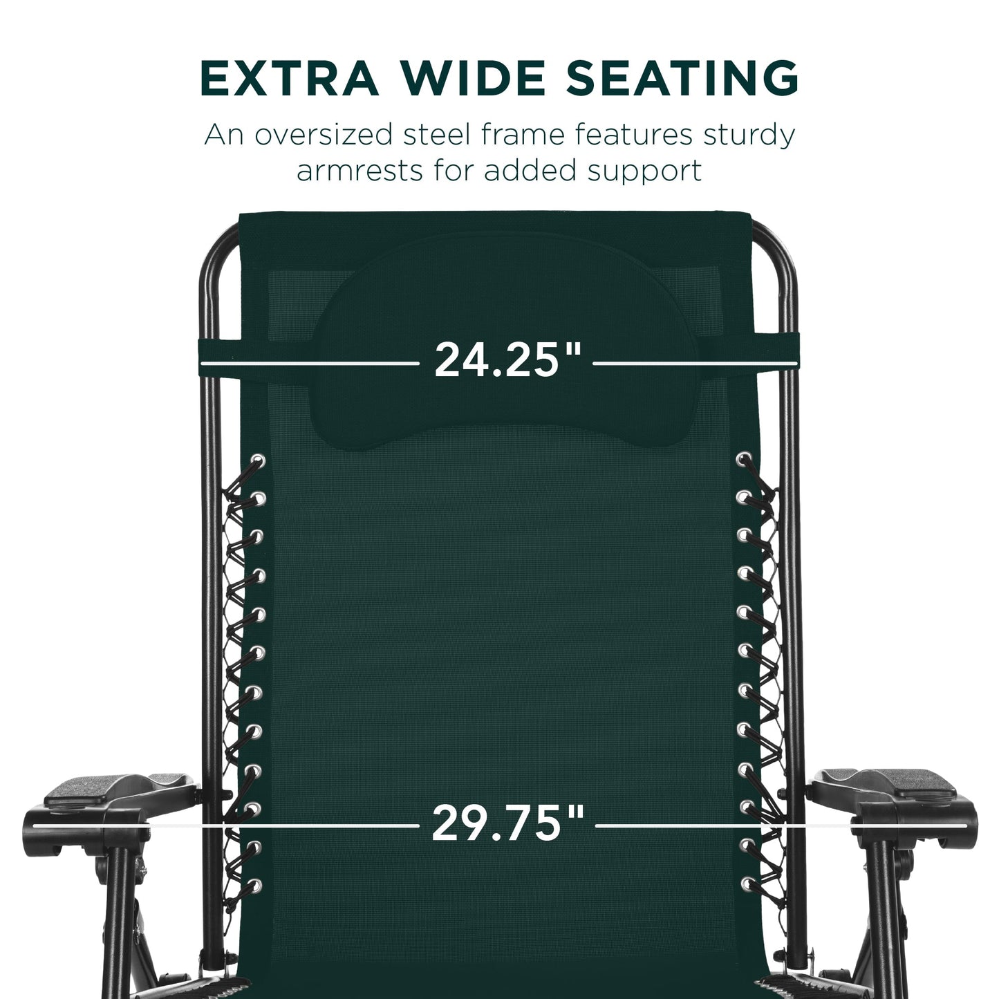 Oversized Reclining Zero Gravity Chair Lounger w/ Cup Holder, Pillow