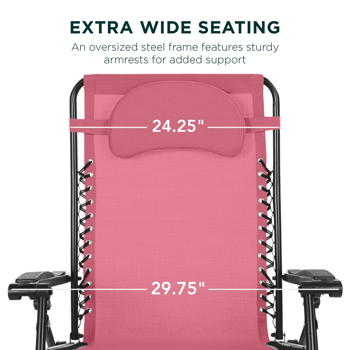 Oversized Reclining Zero Gravity Chair Lounger w/ Cup Holder, Pillow