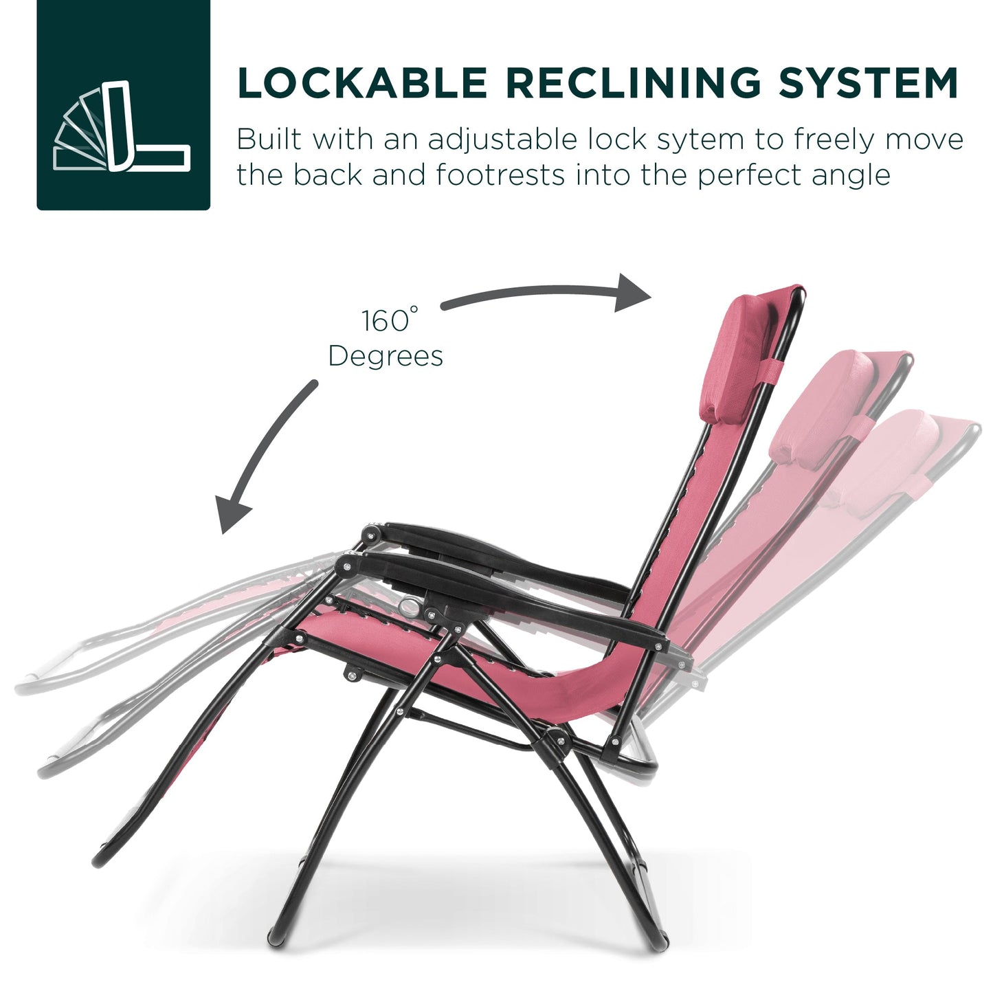 Oversized Reclining Zero Gravity Chair Lounger w/ Cup Holder, Pillow