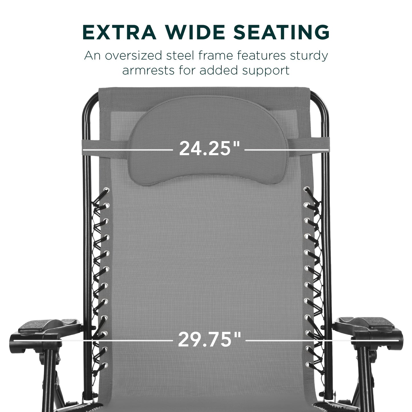 Oversized Reclining Zero Gravity Chair Lounger w/ Cup Holder, Pillow