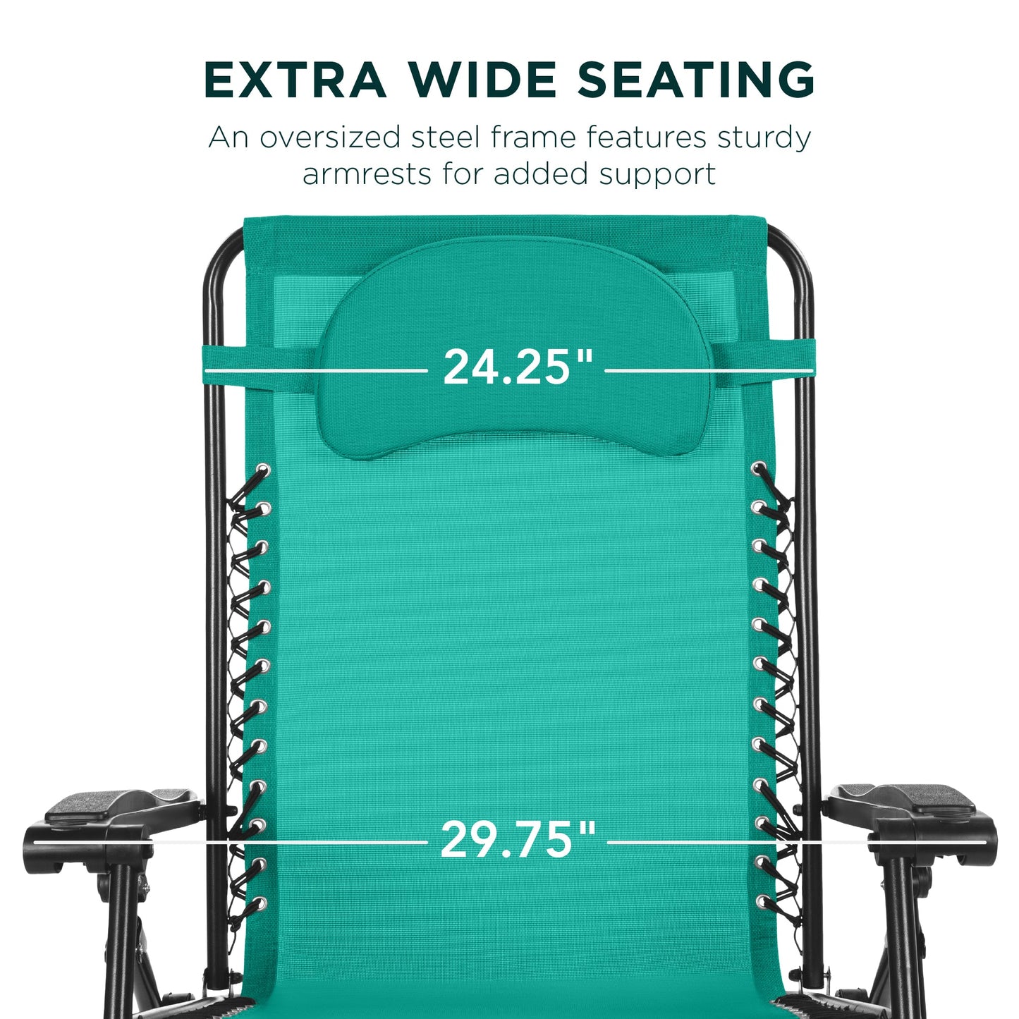 Oversized Reclining Zero Gravity Chair Lounger w/ Cup Holder, Pillow