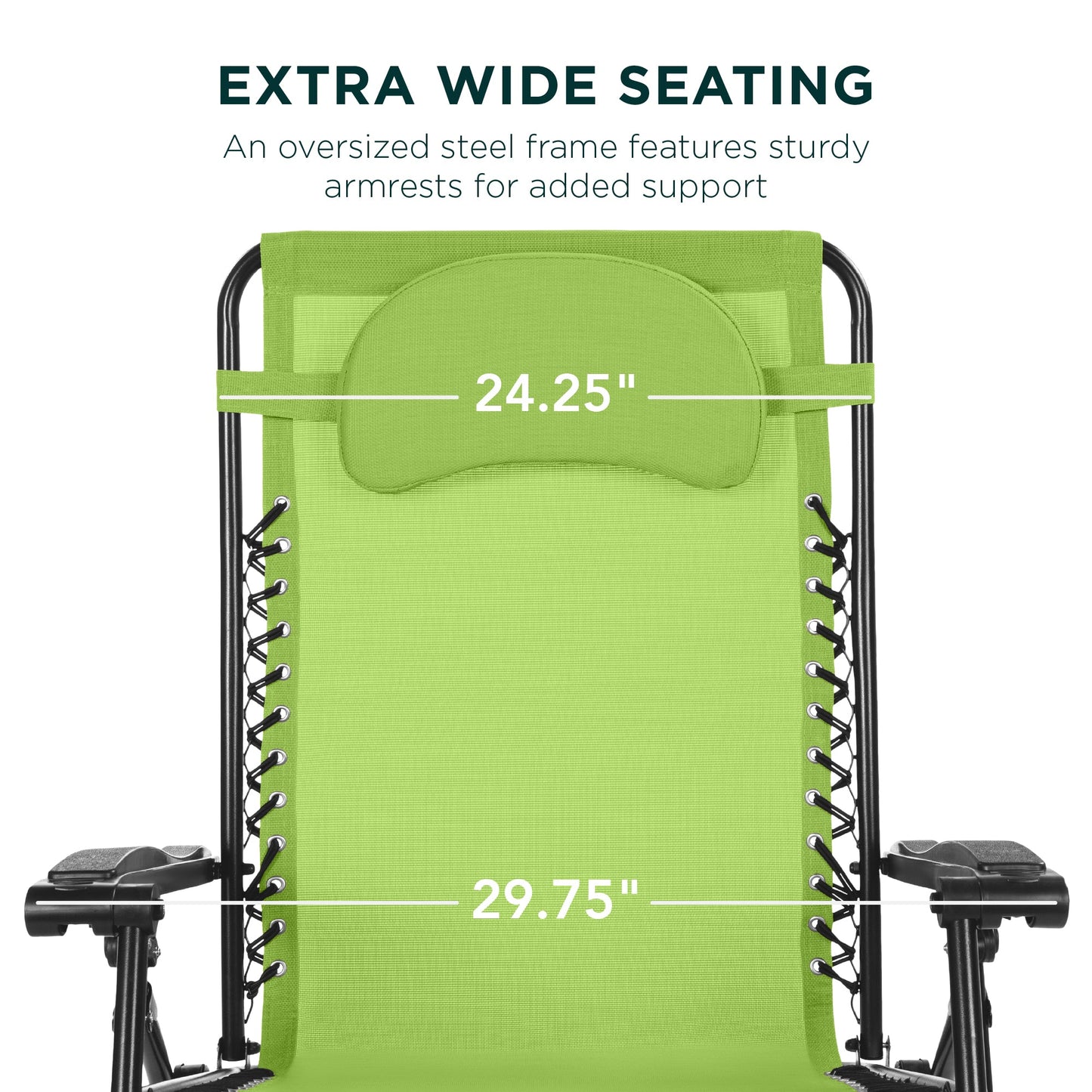 Oversized Reclining Zero Gravity Chair Lounger w/ Cup Holder, Pillow