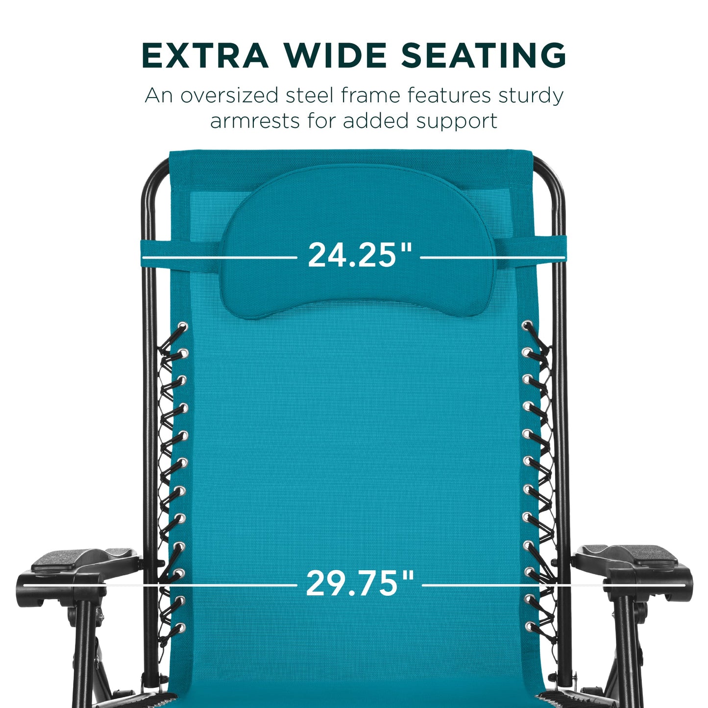 Oversized Reclining Zero Gravity Chair Lounger w/ Cup Holder, Pillow