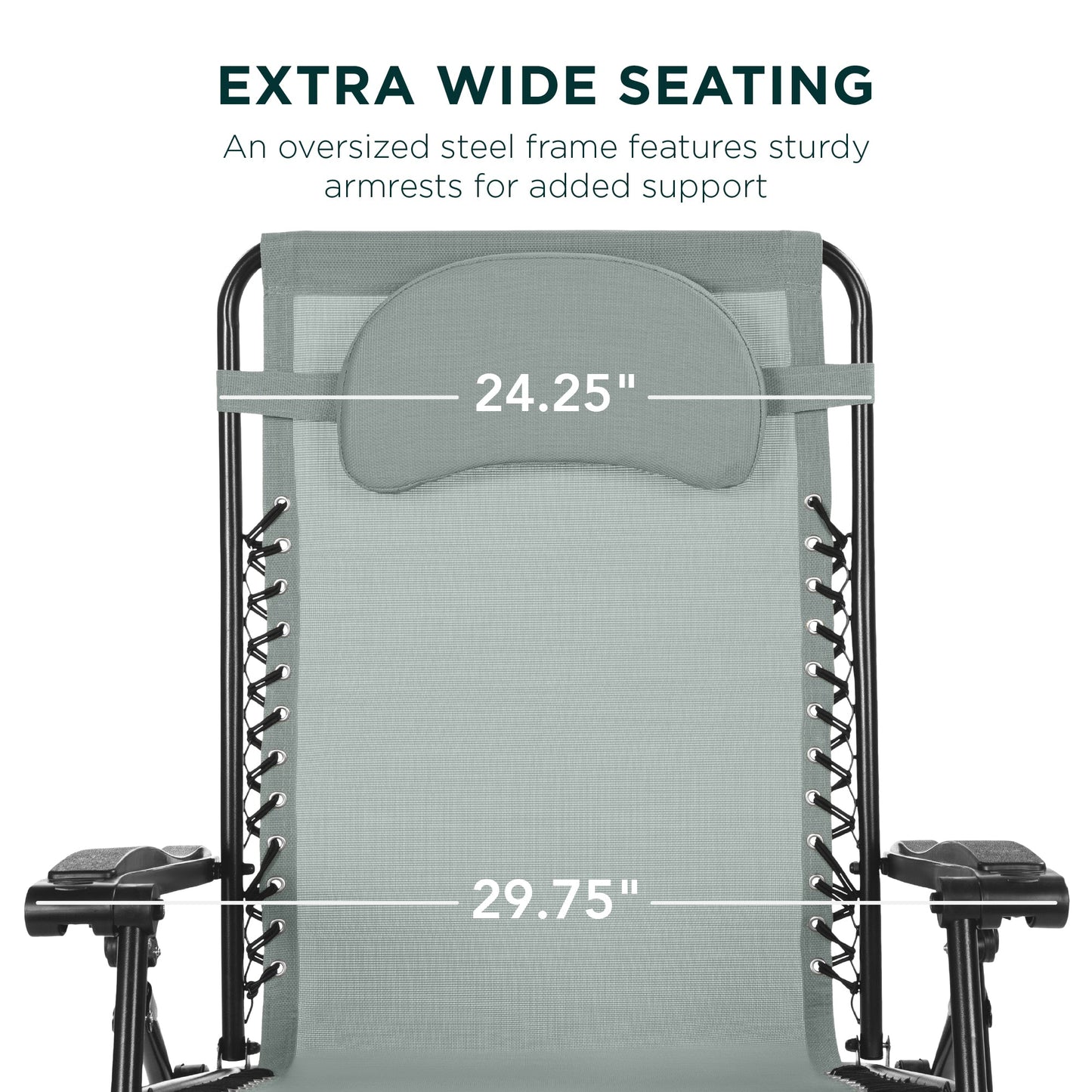 Oversized Reclining Zero Gravity Chair Lounger w/ Cup Holder, Pillow