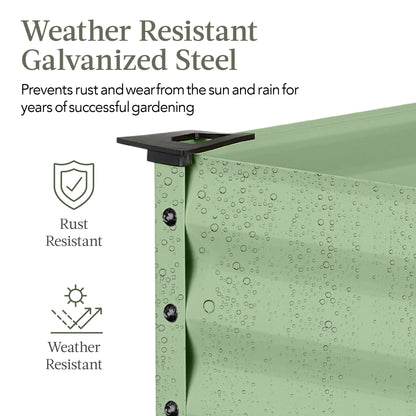 Elevated Galvanized Metal Garden Bed w/ Corner Protectors - 48x24x30in