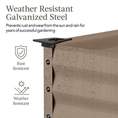 Elevated Galvanized Metal Garden Bed w/ Corner Protectors - 48x24x30in