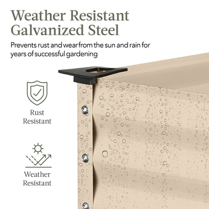 Elevated Galvanized Metal Garden Bed w/ Corner Protectors - 48x24x30in
