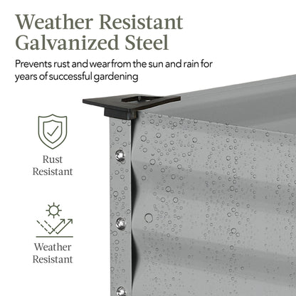 Elevated Galvanized Metal Garden Bed w/ Corner Protectors - 48x24x30in