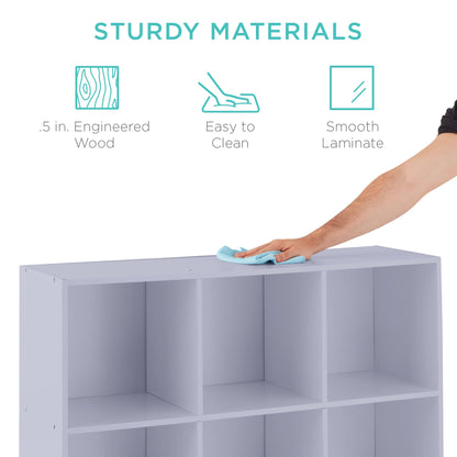 9-Cube Bookshelf Storage Display w/ 3 Removable Panels, Customizable Design