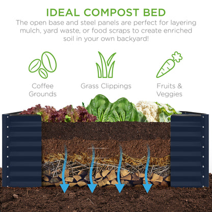 Outdoor Metal Raised Garden Bed for Vegetables, Flowers, Herbs - 6x3x2ft