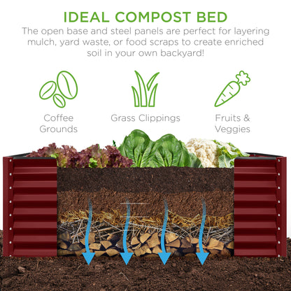 Outdoor Metal Raised Garden Bed for Vegetables, Flowers, Herbs - 6x3x2ft