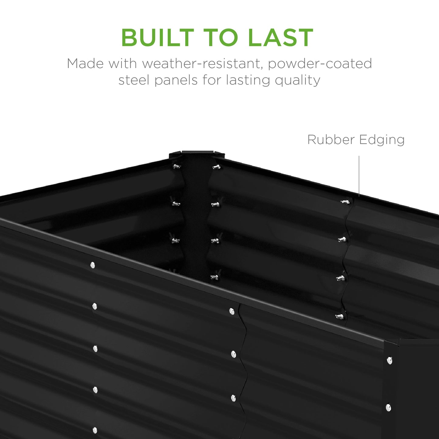 Outdoor Raised Metal Garden Bed for Vegetables, Flowers, Herbs - 4x2x2ft