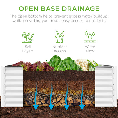 Outdoor Raised Metal Garden Bed for Vegetables, Flowers, Herbs - 4x2x2ft